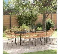 EMYRLXQW Ensemble de 9 chaises d'extérieur en polyrotin marron