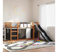 EMYRLXQW Lits et accessoires, lits et cadres de lit superposés sans matelas avec toboggan Blanc et noir 90 x 200 cm