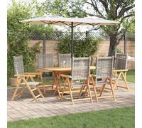 EMYRLXQW Lot de 7 tables pliantes d'extérieur en bois d'acacia massif marron
