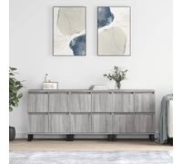 EMYRLXQW Meubles, armoires et rangement, buffets et buffets, buffets 3 pièces en bois d'ingénierie gris Sonoma
