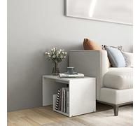 EMYRLXQW Tables d'appoint, tables d'appoint, table d'appoint blanche 59 x 36 x 38 cm en bois d'ingénierie