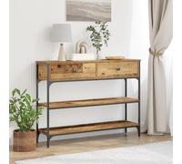 EMYRLXQW Tables, tables d'appoint, tables d'extrémité, table console, vieux bois, 100 x 25 x 75 cm, bois d'ingénierie et acier