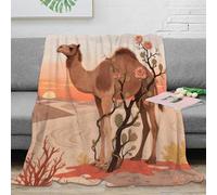EMYXPAQM Couverture en Flanelle Motif Chameau Couverture De Canapé Chameau désert Douce Et Chaude Flanelle Cadeau Unique pour Garçon Et Enfant 60x80inch(150x200cm)