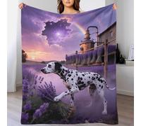 EMYXPAQM Couverture en Flanelle Motif Dalmatien Plaid De Canapé Dalmatien Lavande Douce Et Chaude Flanelle Cadeau pour Garçon Et Enfant 40x50inch(100x130cm)