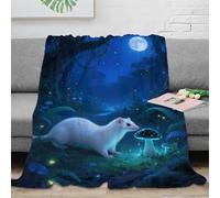 EMYXPAQM Couverture en Flanelle Motif Hermine Plaid Canapé Hermine Forêt Douce Et Confortable Flanelle Idée Original pour Garçons Et Filles 40x50inch(100x130cm)