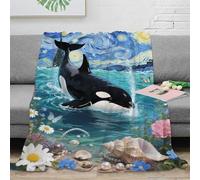 EMYXPAQM Couverture en Flanelle Motif Orque Noire Plaid Canapé Orque Noire Douce Et Chaude Flanelle Cadeau pour Enfants, Garçons 50x60inch(127x152cm)