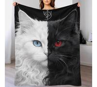 EMYXPAQM Couverture en Flanelle Motif Persan Plaid De Canapé Persan Noir Blanc Douce Et Moelleuse Flanelle Cadeau pour Enfants, Garçons 60x80inch(150x200cm)