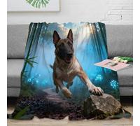 EMYXPAQM Couverture en Polaire Motif Berger Belge Couverture De Canapé Douce Et Chaude Plaid Bamboo Forêt, pour Les Trajets en Voiture/Train, Cadeau Unique 70x80inch(180x200cm)