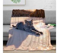 EMYXPAQM Couverture Polaire Flanelle Imprimée Chartreux, Couverture De Canapé Forêt Enneigée, Douce Et Confortable Idée Original pour Garçon Et Enfant 70x80inch(180x200cm)