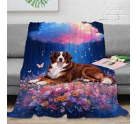 EMYXPAQM Couverture Polaire Flanelle Imprimée Chien de Chasse, Couverture De Canapé Floraison, Ultra Douce Et Chaude Idée Original pour Enfants, Garçons 40x50inch(100x130cm)