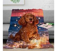 EMYXPAQM Couverture Polaire Flanelle Imprimée English Cocker Spaniel, Couverture De Canapé Plage Côtière, Douce Et Chaude Cadeau Unique pour Enfants Et Adultes 50x60inch(127x152cm)