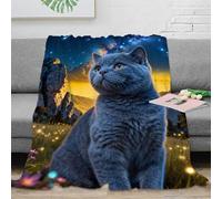 EMYXPAQM Couverture Polaire Flanelle Imprimée Exotic Chat à Poil Court, Couverture De Canapé Canyon Nébuleuse, Ultra Douce Et Chaude Cadeau pour Garçons Et Filles 40x50inch(100x130cm)