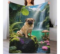 EMYXPAQM Couverture Polaire Flanelle Motif Bouledogue Anglais, Couverture De Lit Bouledogue Piscine Jungle, Douce Et Moelleuse Cadeau pour Enfants Et Adultes 80x90inch(200x230cm)