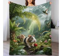 EMYXPAQM Couverture Polaire Flanelle Motif Cochon d'Inde Rayé, Couverture De Lit Animal RainForêt, Douce Et Confortable Cadeau pour Enfants, Garçons 70x80inch(180x200cm)