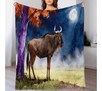 EMYXPAQM Couverture Polaire Flanelle Motif Gnou, Plaid De Canapé Savane, Douce Et Moelleuse Cadeau Unique pour Enfants, Garçons 60x80inch(150x200cm)