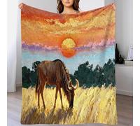 EMYXPAQM Couverture Polaire Flanelle Motif Gnou, Plaid De Canapé Sun Prairie Jaune, Douce Et Moelleuse Cadeau Unique pour Garçons Et Filles 40x50inch(100x130cm)