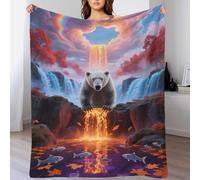 EMYXPAQM Couverture Polaire Flanelle Motif Ours Polaire, Couverture De Lit Autumn Cascade, Ultra Douce Et Chaude Idée Original pour Garçons Et Filles 50x60inch(127x152cm)