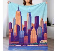 EMYXPAQM Couverture Polaire Flanelle Motif Paysage Urbain, Couverture De Lit Architecture Urbaine, Ultra Douce Et Chaude Cadeau pour Garçons Et Filles 70x80inch(180x200cm)