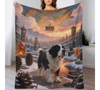 EMYXPAQM Couverture Polaire Flanelle Motif Saint-Bernard, Couverture De Lit Chien Montagne Enneigée, Douce Et Moelleuse Idée Original pour Garçons Et Filles 80x90inch(200x230cm)