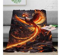 EMYXPAQM Couverture Polaire Motif De Phénix Plaid Canapé Imprimé De Phénix Lave, Douce, Moelleuse, Confortable Et Chaude, Cadeau pour Lit Enfants 40x50inch(100x130cm)