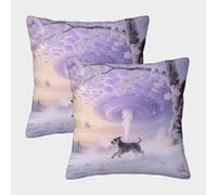 EMYXPAQM Housse De Coussin Bull Terrier Miniature Dog Lot De 2, Microfibre Douce Housse De Coussin De Canapé, Taie d'oreiller De Canapé, pour Canapé Chambre Décoration, 40x40cm
