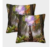 EMYXPAQM Housse De Coussin Lévrier Lot De 2, Polyester Doux Housses De Coussin De Canapé Décoratif Taie d'oreiller pour Salon Chambre Fauteuil Lit 40x40cm