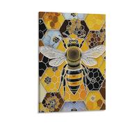 EMYXPAQM Impression Sur Toile Avec Abeille Tableau Sur Toile Ruche d'Abeilles Haut De Gamme Maison Décorations Pour Cuisine, Salon, Chambre Adulte Idée Cadeau 16x24inch(40x60cm)