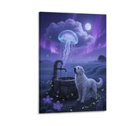 EMYXPAQM Impression Sur Toile Avec Mâtin Espagnol Tableau Sur Toile Chien Méduse Moderne Tableau Décoration Pour Chambre Cuisine Bar Cadeau Original 12x18inch(30x45cm)