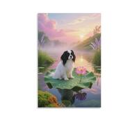 EMYXPAQM Impression Sur Toile Avec Shih Tzu Tableau Sur Toile Chien Lumière Matin Moderne Decoration Murale Pour Cuisine, Salon, Chambre Cadeau Original 08x12inch(20x30cm)