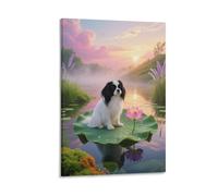 EMYXPAQM Impression Sur Toile Avec Shih Tzu Tableau Sur Toile Chien Lumière Matin Moderne Tableau Décoration Pour Maison Bain Salon Chambre Cadeau Original 08x12inch(20x30cm)