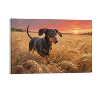 EMYXPAQM Impression Sur Toile Avec Teckel Tableau Sur Toile Haut De Gamme Tableau Décoration Pour Chambre À Coucher Salon Entrée Idée Cadeau 12x18inch(30x45cm)