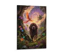 EMYXPAQM Impression Sur Toile Avec Terre-Neuve Tableau Sur Toile Chien Phénix Moderne Tableau Décoration Pour Chambre, Salle De Bains, Salon Idée Cadeau 20x30inch(50x75cm)