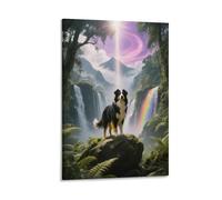 EMYXPAQM Impression Sur Toile Berger Belge Tableau Sur Toile Chien Forêt Moderne Déco Maison Pour Chambre Cuisine Bar Cadeau Original 16x24inch(40x60cm)