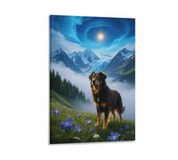 EMYXPAQM Impression Sur Toile Berger Belge Tableau Sur Toile Chien Prairie Alpine Moderne Tableau Décoration Pour Pour Chambre Studio De Yoga Idée Cadeau 12x18inch(30x45cm)