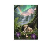 EMYXPAQM Impression Sur Toile Berger Belge Tableau Sur Toile Chiot Forêt Moderne Tableau Décoration Pour Salon Chambre Cuisine Cadeau Original 16x24inch(40x60cm)