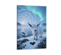 EMYXPAQM Impression Sur Toile Bison d'Europe Tableau Sur Toile Champ de Neige Moderne DecoRation Murale Pour Pour Chambre Studio De Yoga Cadeau Original 08x12inch(20x30cm)