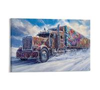 EMYXPAQM Impression Sur Toile Camion peint par la neige Peintures Décoration D'intérieur Pour Chambre 16x24inch(40x60cm)