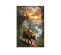 EMYXPAQM Tableau Sur Toile Buffle d'Afrique Tableau Decoration Murale Salon Dense Forêt Vallée Impression Sur Toile Déco Maison Pour Cuisine, Salon, Chambre Cadeau Original 08x12inch(20x30cm)