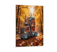 EMYXPAQM Tableau Sur Toile Camion Tableau Decoration Murale Salon Autumn Leaves Bois Impression Sur Toile Déco Maison Pour Cuisine, Salon, Chambre Adulte Idée Cadeau 20x30inch(50x75cm)