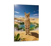 EMYXPAQM Tableau Sur Toile Lynx Tableau Decoration Murale Salon Moderne Oasis des Dunes Art Mural Sur Toile Déco Maison Pour Salon Chambre Cuisine Cadeau Original 20x30inch(50x75cm)