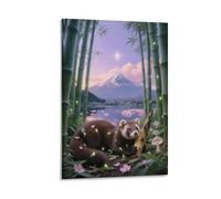EMYXPAQM Tableau Sur Toile Martre des Pins Tableau Decoration Murale Salon Moderne Bamboo Forêt Impression Sur Toile Décorations Pour Cuisine, Bureau, Bar, Cadeau Original 16x24inch(40x60cm)