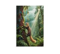 EMYXPAQM Tableau Sur Toile Martre des Pins Tableau Decoration Murale Salon Moderne Forêt Tropicale Humide Impression Sur Toile Pour Pour Chambre Studio De Yoga Cadeau Original 20x30inch(50x75cm)