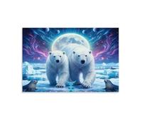 EMYXPAQM Tableau Sur Toile Ours Polaire Tableau Decoration Murale Salon Moderne Planète de Glace et de Neige Image Sur Toile Pour Bain Salon Chambre Restaurant Idée Cadeau 08x12inch(20x30cm)