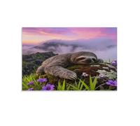 EMYXPAQM Tableau Sur Toile Paresseux Impression Sur Toile Tableau Décoratif Moderne Alpine Mousse Déco Maison Pour Chambre, Salle De Bains, Salon 16x24inch(40x60cm)