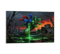 EMYXPAQM Tableau Sur Toile Serpent Géant Tableau Decoration Murale Salon Ruines de Marais Impression Sur Toile Déco Maison Pour Chambre Cuisine Bar Idée Cadeau 20x30inch(50x75cm)