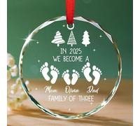 en 2024, Nous Sommes Devenus Une Famille De Trois Sapin Décoration D'Ornement De Noël Verre Christmas Hanging avec Ficelle Décoration De Noël À Suspendre