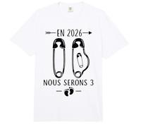en 2026 Nous Serons 3 Annonce Grossesse Future Mère Comfort Colors Adult Heavyweight T-Shirt