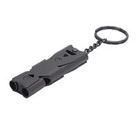 En acier inoxydable à double tubes Sécurité sifflement de survie d'urgence Activités extérieures de la survie d'urgence (Noir)