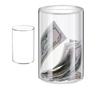 en acrylique - Pot d'argent transparent, non public, banque à monnaie transparente | Boîte à épargne ronde pour tout-petit enfant cadeau d'anniversaire mignonne pour garçons