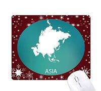 en asie, continent aperçu silhouette carte tapis de souris en hiver flocon de neige